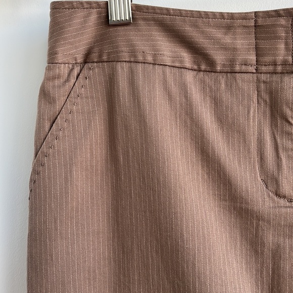 BCBGMAXAZRIA brown pinstripe midi skirt - Size 4 - Picture 2 of 4